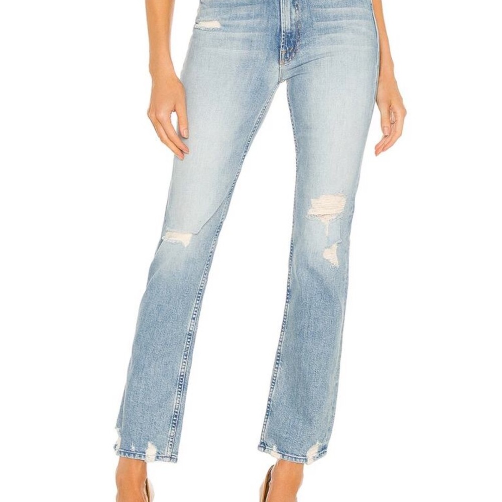 Women's Light Blue Distressed Jeans